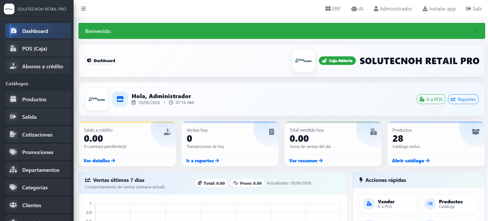 Dashboard web